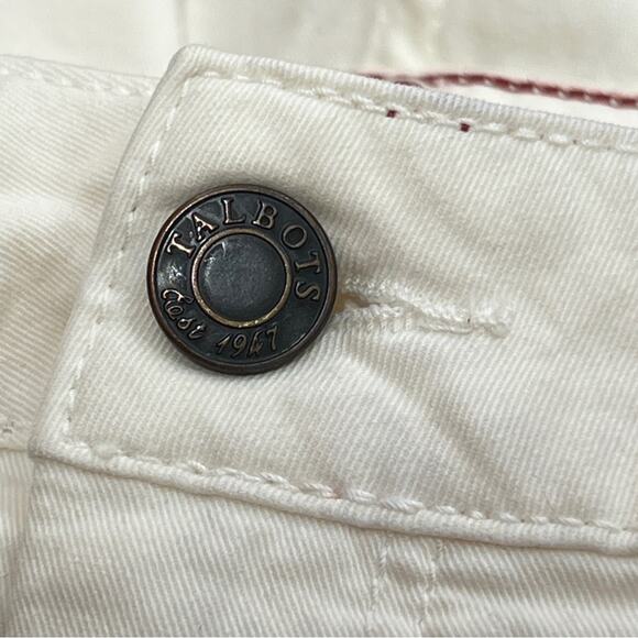 TALBOTS Heritage Ivory Boot Cut Jeans with brown hardware SZ 20WP - Picture 10 of 15
